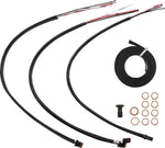LA Choppers Complete Midnight Braided Handlebar Cable/Brake Hose Kit For Harley Davidson FLH 1868 ABS 2021 30.5 cm - 35.5 cm (12" - 14") - Black/Clear-Coated