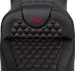 Saddlemen Honeycomb Roadsofa Seat For Harley Davidson FLH 1868 2021 - Black/Red (Driver Seat Length:44.5 cm)