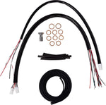 LA Choppers Complete Black Vinyl Braided Handlebar Cable/Brake Hose Kit For Harley Davidson FLHRXS 1868 ABS 2024 30.5 cm - 35.5 cm (12" - 14") - Black/Clear-Coated