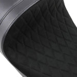 Drag Specialties EZ-On Mount Forward Low Solo Seat For Harley Davidson FLHR 1584 2008-2011 Diamond Faux Suede - Black