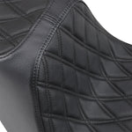 Drag Specialties Predator III Seat For Harley Davidson FXBR 1750 2018-2020 Black Stitching Double Diamond - Black