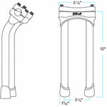 Biltwell Murdock Handlebar Risers 30.5 cm (12") - Chrome