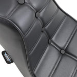 Drag Specialties Mini King & Queen Seat For Harley Davidson FL 1200 1958-1977 Scorpion Stitched - Black