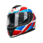 Spada Blade Sabre Full Face Motorcycle Helmet - White/Blue/Red