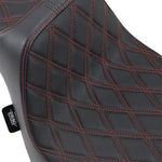 Drag Specialties Predator III Double Diamond Seat For Harley Davidson FXFB 1750 2018-2019 - Black Red