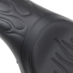 Drag Specialties Predator Seat For Harley Davidson XL 1200 C 2004-2020 Flame Stitched - Black