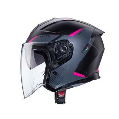 Caberg Flyon 2 Boss Matt Black Grey Fuchsia Helmet