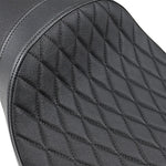 Drag Specialties Extended Reach Predator Solo Seat For Harley Davidson XL 1200 C 2004-2020 Diamond Stitch - Black