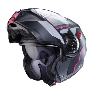 Caberg Duke Evo Move Matt Gun Metal Black Fuchsia Helmet
