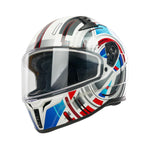 Spada Raiden 3 Cyclone Full face Motorcycle Helmet - White/Red/Blue