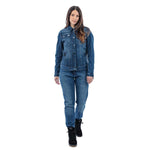 Spada Tura Trucker Ladies Motorcycle Jacket - Washed Blue