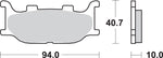 SBS HS Street Excel Sintered Front Brake Pads For Yamaha FZ6 600 N 2004-2008