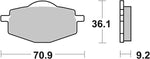 SBS HF Street Ceramic Organic Rear Brake Pads For Malaguti Centro 125 I.E. 2008-2011