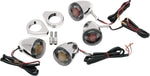 Drag Specialties Custom Deuce-Style Front & Rear LED Turn Signal Kit - Chrome/Smoke