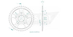 Esjot Standard 520 Sprocket For Brixton BX 250 ABS 2020-2022 Rear Black 43T