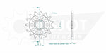Esjot Sport 520 Sprocket For Moto Morini 6 1/2 Seimmezzo 650 SCR ABS 2022-2024 Front 15T