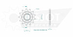 Esjot Sport 520 Sprocket For Moto Morini 6 1/2 Seimmezzo 650 SCR ABS 2022-2024 Front 13T