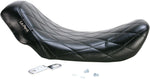 LE Pera Bare Bones Solo Seat For Harley Davidson FLD 1690 2012-2013 Diamond Stitch - Black