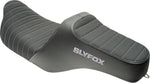 Slyfox High Noon Seat For Harley Davidson FLHR 1584 2008-2011 Silver Logo - Black/Silver