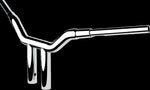 LA Choppers 1-1/2" Kage Fighter T-Bar For Harley Davidson FLFBS 1923 ABS 2025-2026 25.5 cm (10") - Chrome