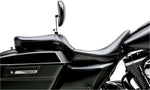 LE Pera Maverick Seat With Backrest For Harley Davidson FLHR 1584 2008-2011 Smooth - Black