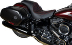 Drag Specialties Predator Seat For Harley Davidson FLSB 1750 2018-2021 Red Stitching Double Diamond - Black
