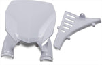 UFO Stadium Front Number Board With Fork Guards For Yamaha YZ125 2022-2025 - White