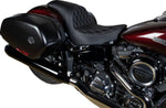Drag Specialties Predator Seat For Harley Davidson FLSB 1750 2018-2021 Silver Stitching Double Diamond - Black