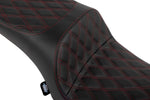 Drag Specialties Freedom Touring Double Diamond Seat For Indian Challenger 108 ABS 2020-2025 - Black/Red