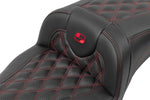 Saddlemen Roadsofa Extended Reach Lattice Stitched Seat For Harley Davidson FLHX 1923 ABS 2024-2026 - Black/Red