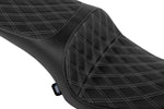 Drag Specialties Freedom Touring Double Diamond Seat For Indian Challenger 108 ABS 2020-2025 - Black/Silver