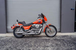 Slyfox High Noon Seat For Harley Davidson FXR1340 1986-1994 Classic Silver Stitch - Black