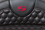 Saddlemen Honeycomb Roadsofa Seat With Backrest For Harley Davidson FLH 1868 2021 - Black/Red (Driver Seat Length: 39.5 cm)