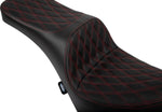 Drag Specialties Freedom Touring Double Diamond Seat For Harley Davidson FLDE 1750 ABS 2018-2020 - Black/Red