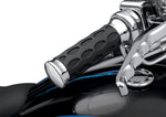 Drag Specialties Custom Rubber Grips For Harley Davidson FLHR 1584 2008 - Black Chrome
