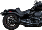 Drag Specialties Solo Seat For Harley Davidson FLSB 1750 2018-2023 Silver Stitching Double Diamond - Black Silver