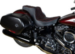 Drag Specialties Predator III Seat For Harley Davidson FLSB 1750 2018-2021 Red Stitching Double Diamond - Black Red