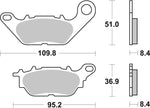 SBS HF Street Ceramic Organic Rear Brake Pads For Yamaha GPD 125 2015-2019