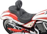 Drag Specialties Ez Glide II Backrest Compatible Low-Profile Leather Touring Seat For Victory Vegas 100 2006-2009 Pillow - Black