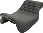 Slyfox High Noon Seat For Harley Davidson FLHR 1584 2008-2011 Black Logo - Black