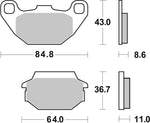 SBS Carbon Tech Organic Front Brake Pads For Kymco Agility City 125 2014-2016