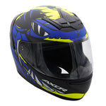 Axor Rage Full Face Helmet - Python Blue Yellow Matt Black