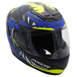 Axor Rage Full Face Helmet - Python Blue Yellow Matt Black