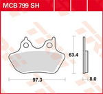 TRW SH Series Sintered Rear Brake Pads For Harley Davidson FLHR 1584 2007 Rear