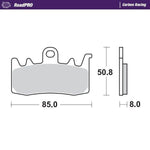 Moto Master RoadPRO Carbon Racing Brake Pads For Husqvarna 701 Supermoto 2021-2022 Front