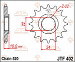 JT Sprocket For Aprilia AF1 125 1988-1990 Front 14T
