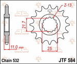 JT Sprocket For Yamaha FZR 1000 1987-1995 Front 15T