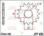JT Sprocket For Hyosung CRUISE 125 I 1997 Front 15T