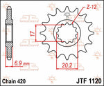 JT Sprocket For Fantic 50 E 2016 Front 11T