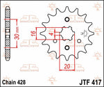 JT Sprocket For Kawasaki AR 125 A 1983-1990 Front 16T